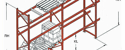 Palettenregal System Skizze 